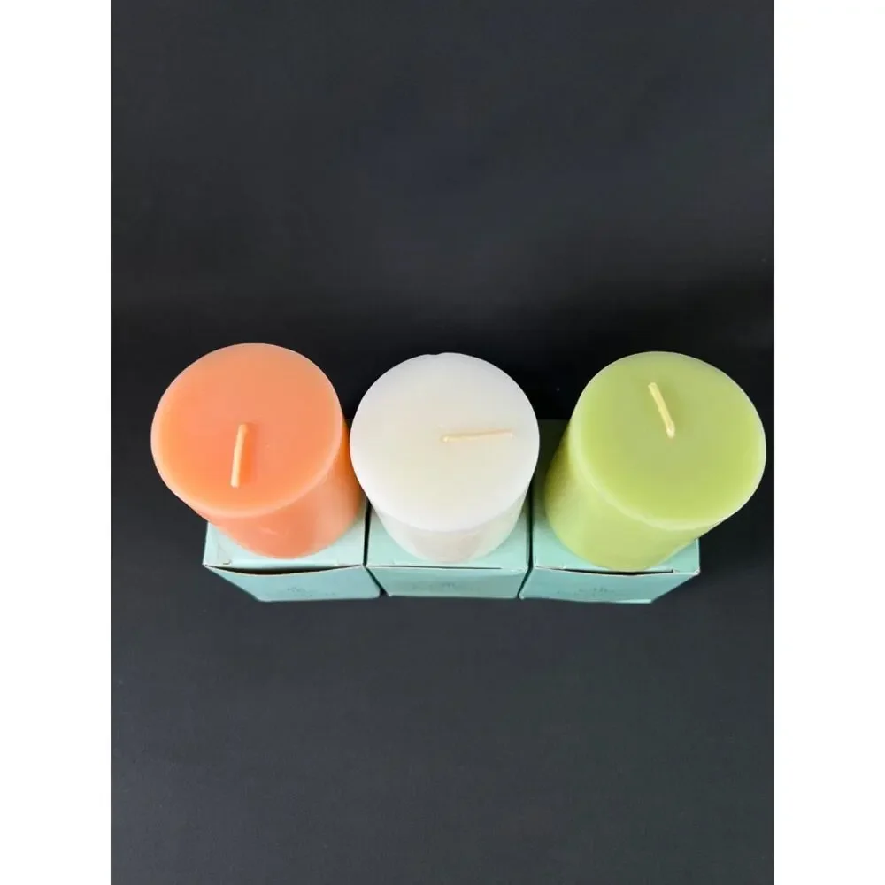 3X PartyLite candle aroma Bamboo Mist / Pure Vanilla Creme / Apricot Daisy